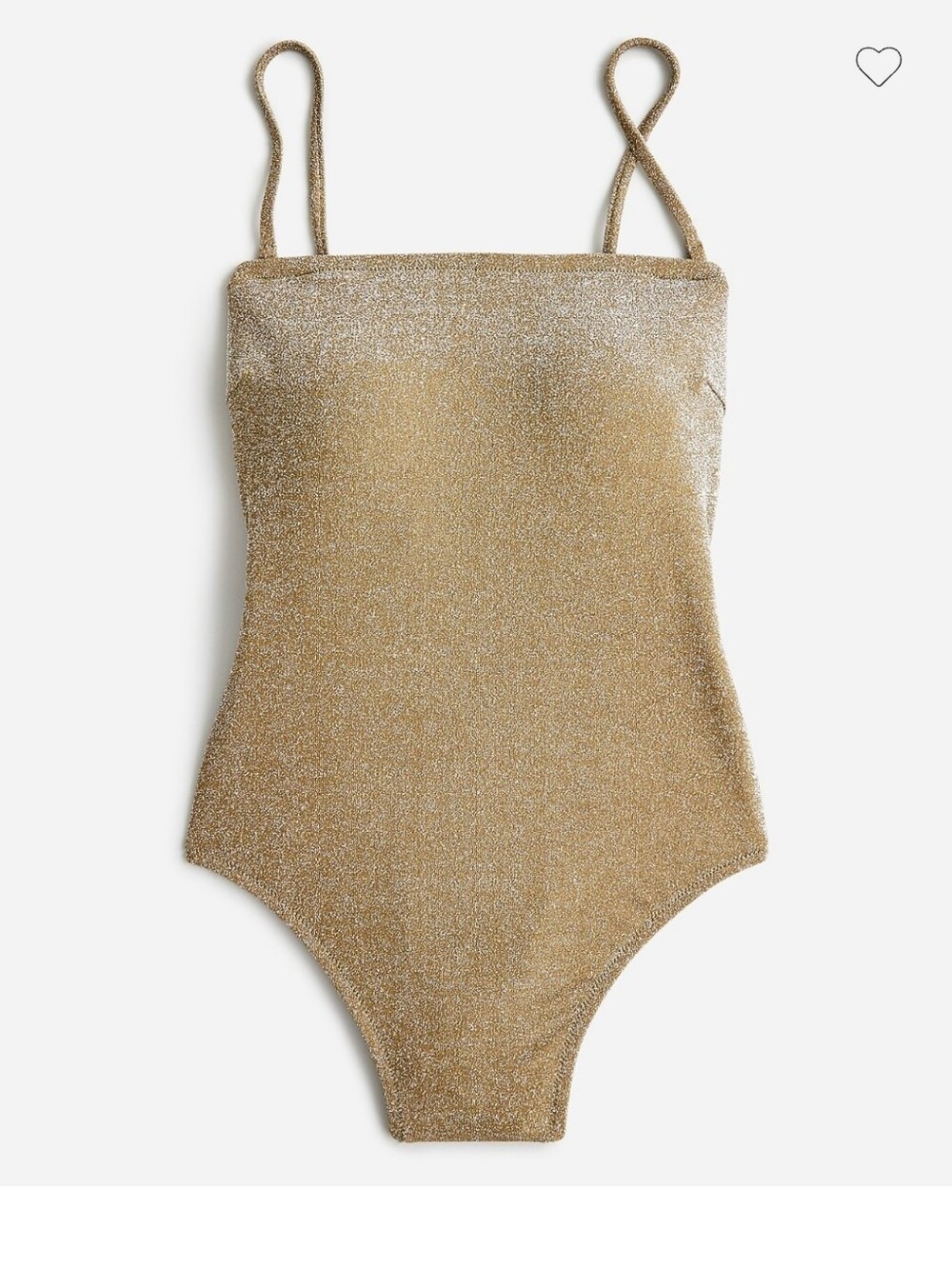 J.Crew Sparkle Bandeau One Piece Swimsuit Gold Metallic Size 0 BM737